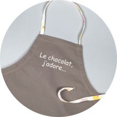 Tablier pour enfant Taupe "Le chocolat, j'adore..."