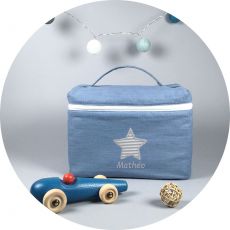 Trousse de toilette enfant bleu gris Arthur Etoile