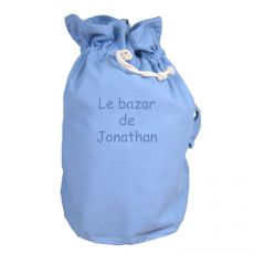 Sac rangement bleu personnalisé Le bazar de ...