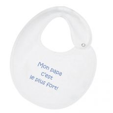 Bavoir personnalisé bébé "Mon papa c'est le plus fort"