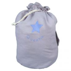 Sac de rangement jouet personnalisé gris Etoile