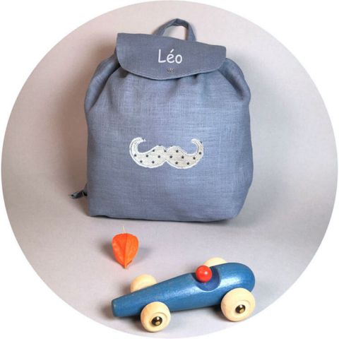 Sac à dos maternelle personnalisé Bleu Gris Cosmique