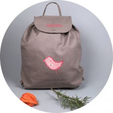 sac-a-dos-enfant-taupe-oiseau-corail