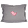 coussin-gris-acier-oiseau-corail