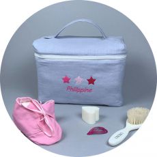 Trousse pour bébé Gris Etoiles roses