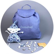 Sac à dos bébé Bleu Prénom